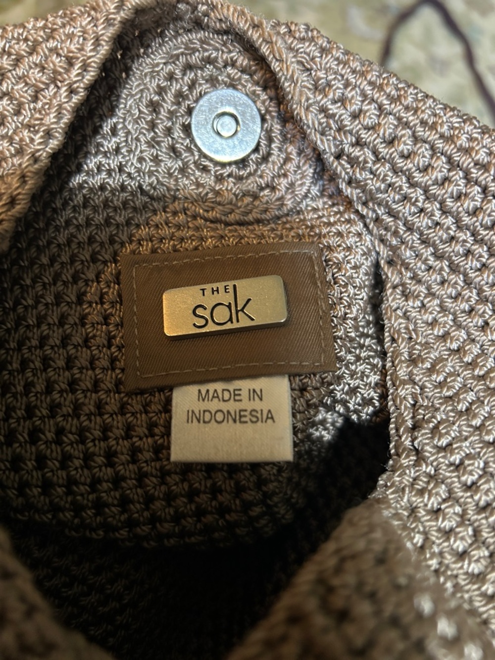 The Sak Woven Crochet Shoulder Bags in Taupe and Chocolate - Picture 2 of 4